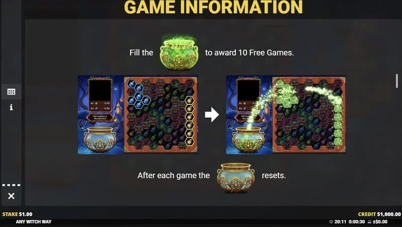 Any Witch Way – naplněný kotel a spuštění Free Games